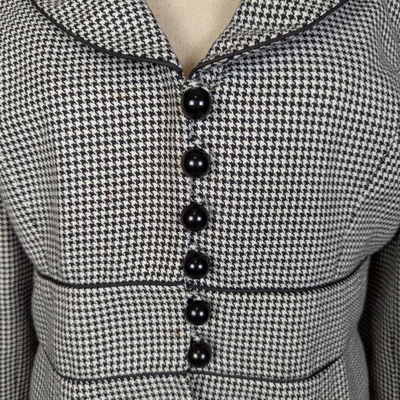 Nine West Houndstooth Blazer Women’s 14P Vintage Office Chic - Picture 12 of 16